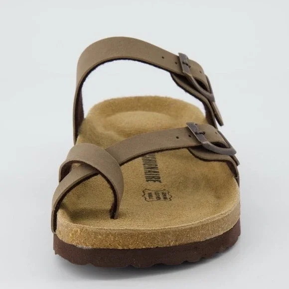 Cushionaire Luna Brown Vegan Suede Cork Footbed Sandal Womens 9.5M NEW - Picture 7 of 10